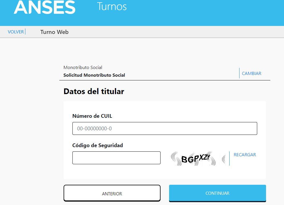 pedir turno monotributo social