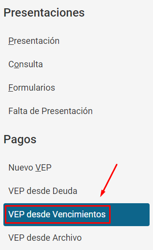 generar vep desde vencimientos