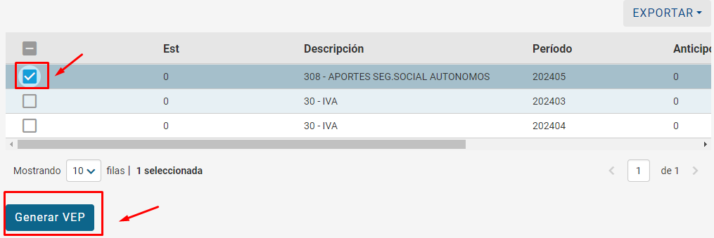 como generar vep afip por vencer