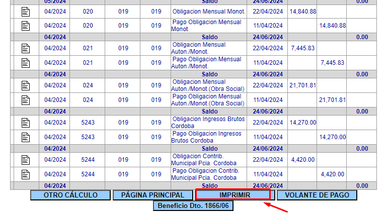 comprobante de pago de monotributo