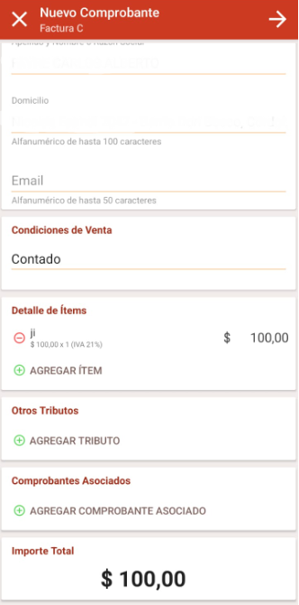 como se factura en afip facturador movil