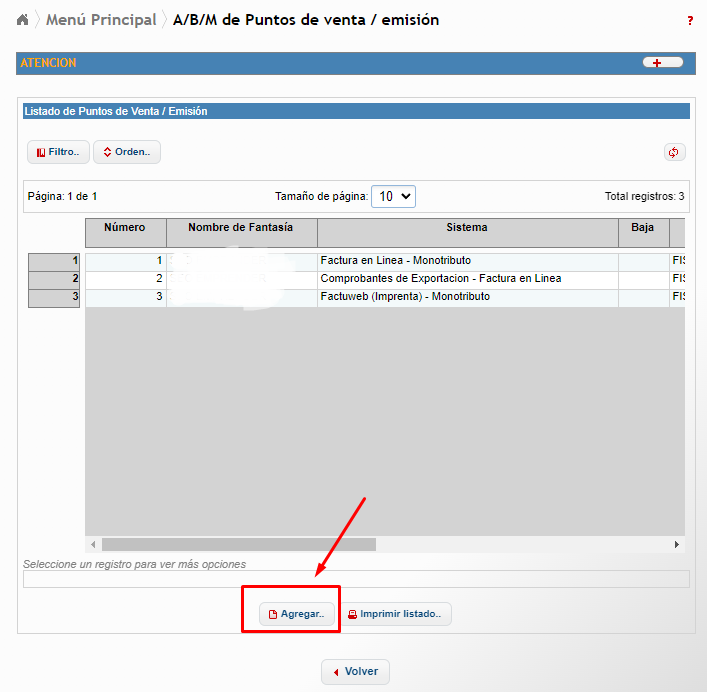 punto de venta como dar de alta