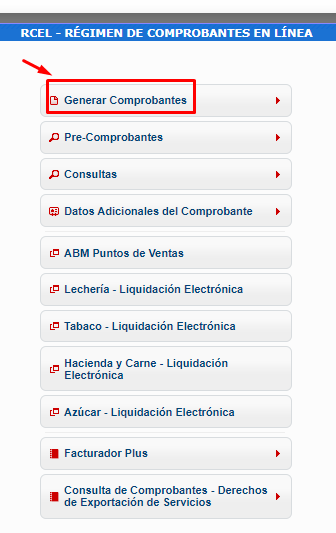 generar comprobante en línea afip