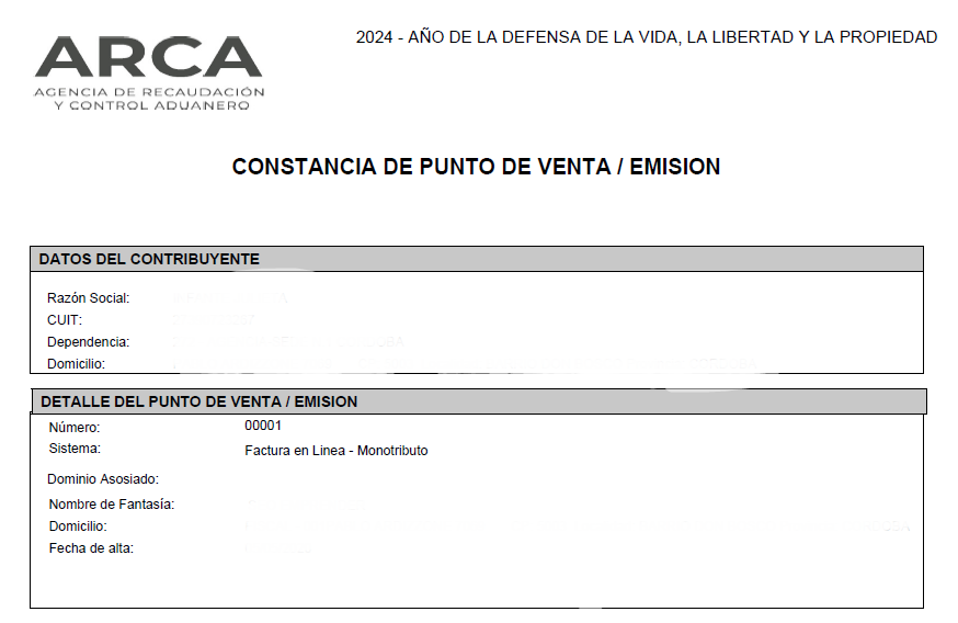 constancia de punto de venta